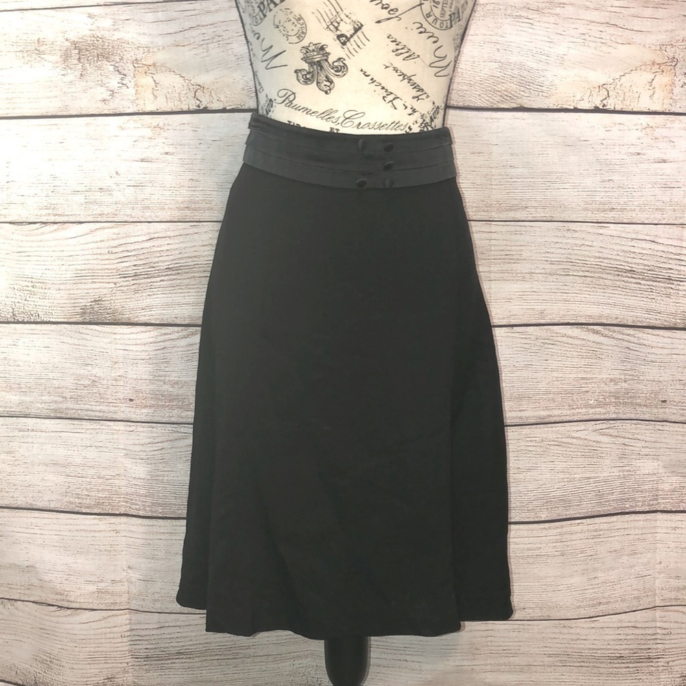Tibi Skirt Black Wool Size 12